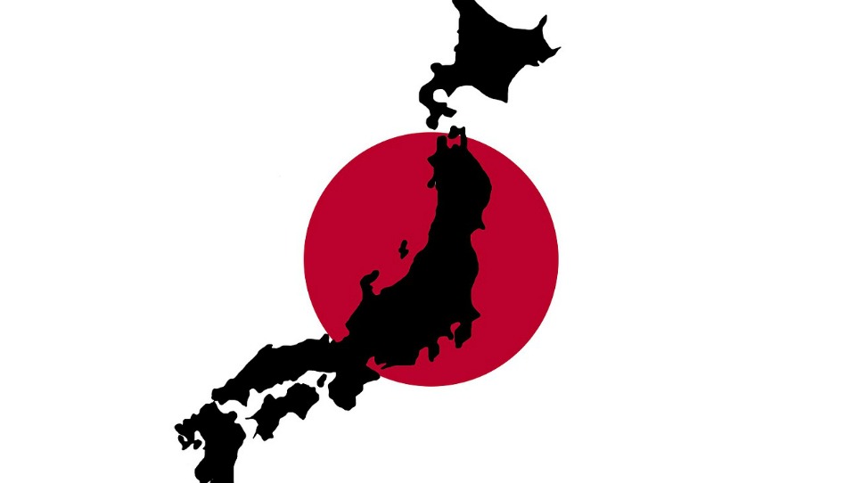 日本地図と国旗
