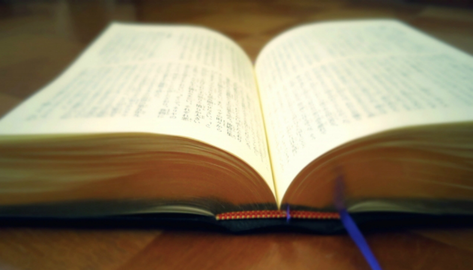 開かれた状態で置かれた聖書