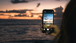 スマホで夕日を撮る