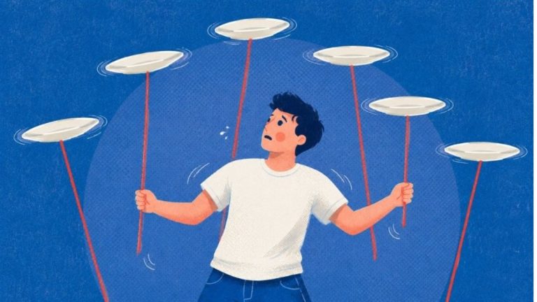 多くのお皿を一度に回そうとしているがそれは不可能