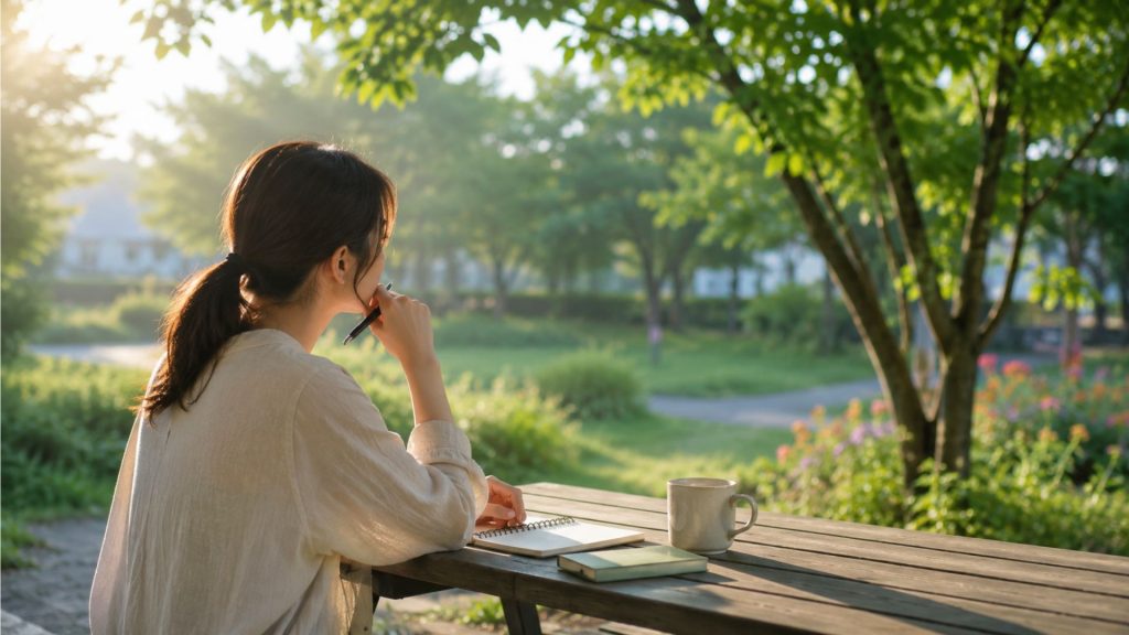 静かな公園で自分の感情と向き合う